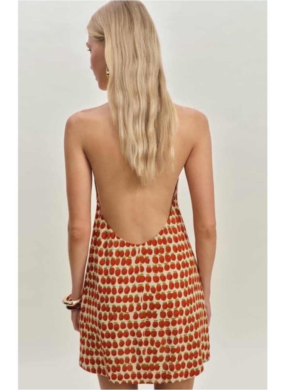 Reformation Avielle Halter Mini Dress 0 Tomato - Picture 15 of 16